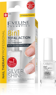 Eveline lak na nechty TOTAL ACTION 8v1 SILVER SHINE 12 ML