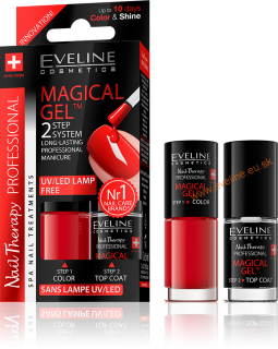 Eveline lak na nechty MAGICAL GEL 01 červená 2x5 ML