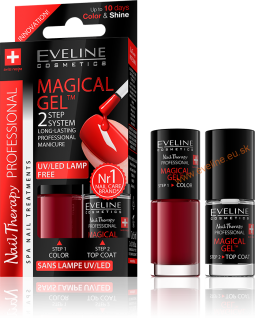 Eveline lak na nechty MAGICAL GEL 04 bordová 2x5 ML